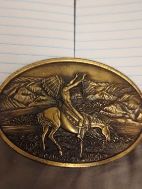 Bronze Western Rodeo Bucking Horse Oval Belt Buckle